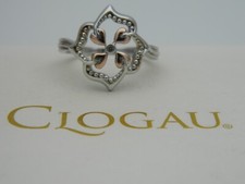 Welsh Clogau Silver & 9ct Rose Gold Tree of Life Topaz Flower Ring size L