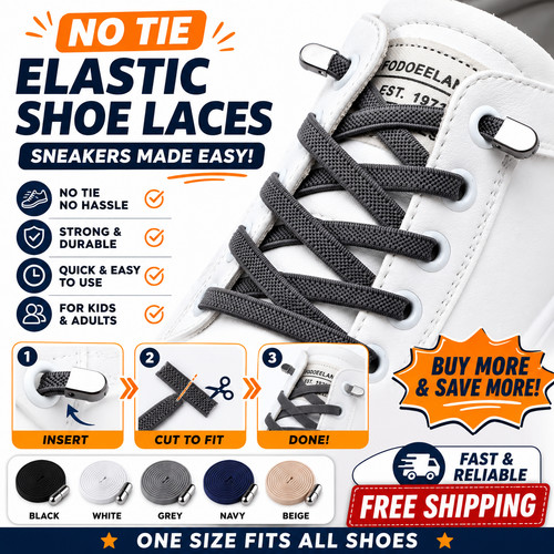 Tie elastic shoe laces - tie,