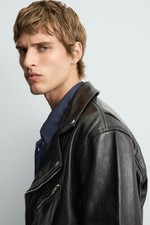 ZARA Men's Black Lamb skin