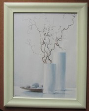 Karin Van Der Valk Willow Twigs Large Watercolour Print Framed & Glazed