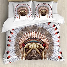Pug Duvet Cover Native Style