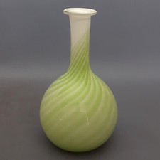 Murano Glass Vase Green White
