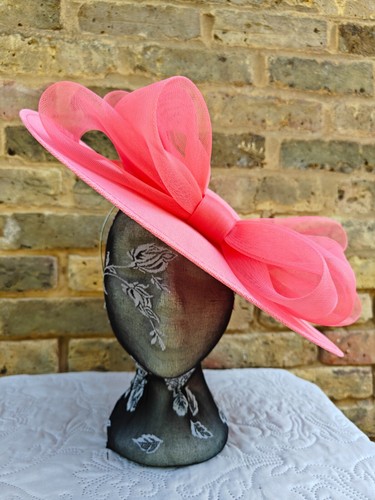 Coral pink large - pink, fascinator