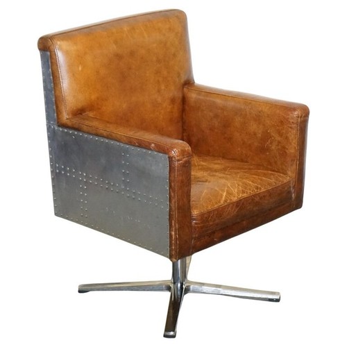 Vintage brown leather aviator - brown,