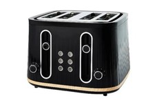 Black Scandi Wood Effect 4 Slice Toaster FREE DELIVERY