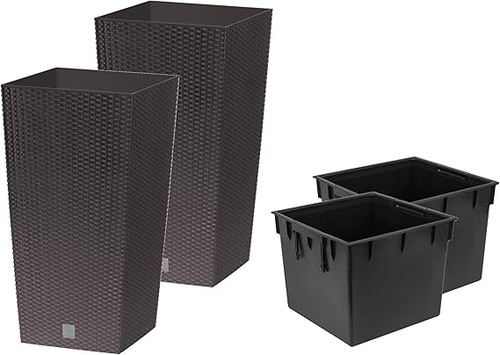 Tall square planter set - of, 2