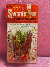 1970s England - Swordettes -Pack Cocktail Swords Prop VTG RARE
