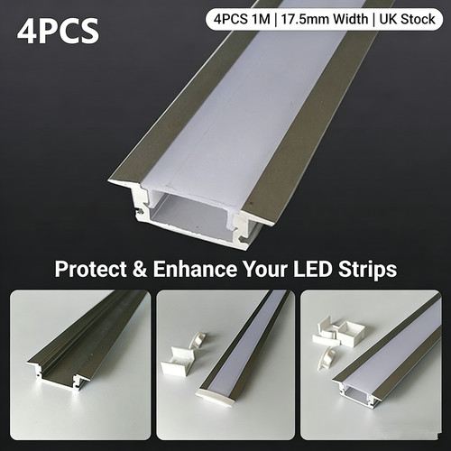 4pcs aluminium led strip - aluminium,