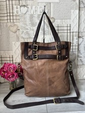 Topshop Real Brown Leather Tote Bag Handbag