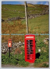 D318033 North Yorkshire. Upper Swaledale. K6 Red Telephone and Letter Boxes. Pet
