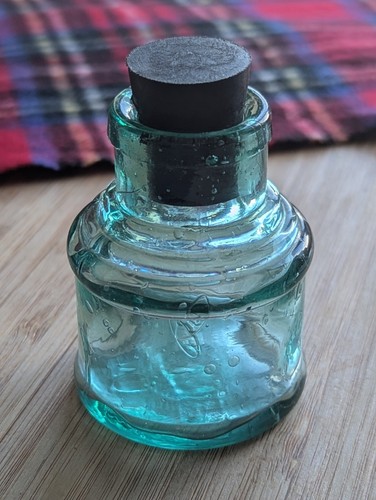 Vintage aqua blue - , bottle