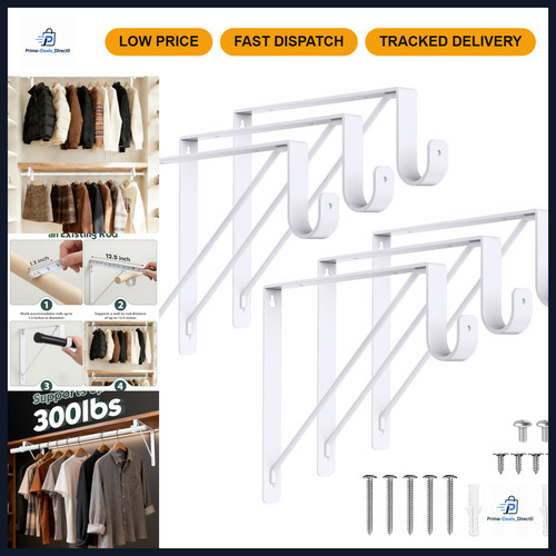 Heavy duty closet rod - closet, brackets