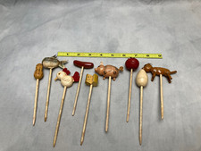 Handmade folkart sandwich markers- group of 9