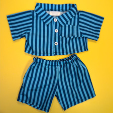 Build-A-Bear Blue Striped Pyjama PJs Set