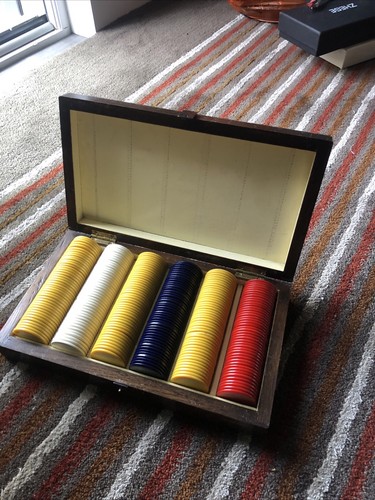 Vintage gaming set poker chips - vintage,