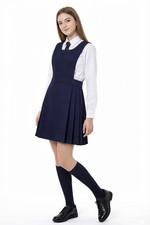 GIRLS BIB PINAFORE PLEATED