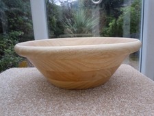 Large Capacity Bowl Wooden Fruit Salad Bowl Wood 30cm across rim 10cm high