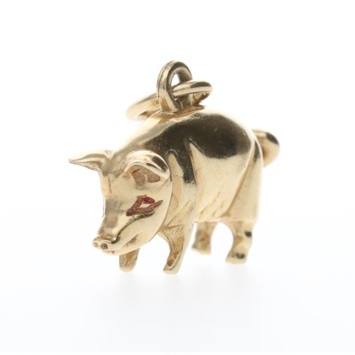 14k solid yellow gold - gold, pig