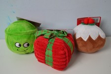 Pack Of 3 Plush Christmas Dog Toys Squeaker Pet Puppy Gift Xmas