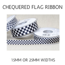 Chequered Flag Cake / Craft Ribbon Black and White Check,  Racing Car Theme