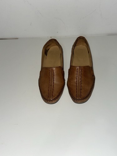 Brown leather loafers with - loafers, a