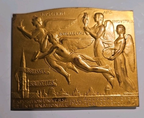 Bronze commemorative plaquette - bronze,