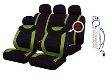 9 PCE Sports naby Green/ Black Full Set of Seat Covers For Mazda 3, 323, 6 626
