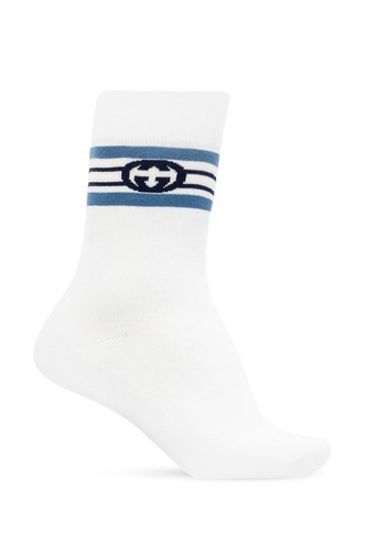Nwt gucci logo socks white - gg,