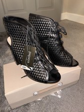 Papaya Ladies Black Peep Toe