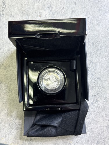 Silver proof sovereign coin - silver,