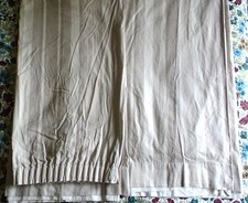 Pair of Laura Ashley Awning Striped Neutral Curtains 83 in Long x 87 in Wide