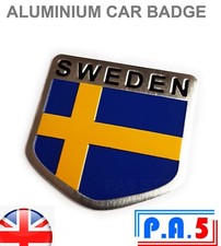 1x Sweden Car Badge Shield Swedish Fits 93 95 Aero 9000 740 850 T5 XC70 V70 V50