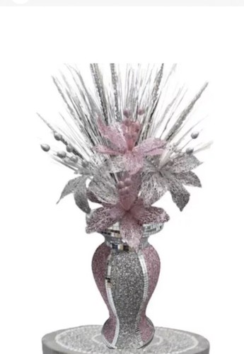 Pink and silver vase - silver,