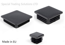 Square Plastic Black Blanking End Caps Tube  Inserts Plug