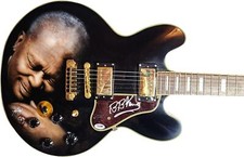 B.B. King Signed Airbrushed Gibson Epiphone Lucille Guitar UACC AFTAL PSA