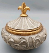 Dezine Ltd Jewellery Box Fleur de Lis Hand Painted Trinket Box 4.5" (K31)