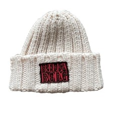 Billabong Beanie Adult One Size White Chunky Knit Acrylic Wool Blend Ski Y2K VTG