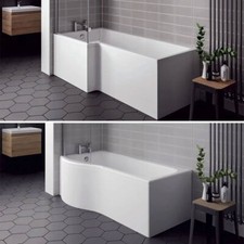 Nuie 1700mm shower baths front - nuie,
