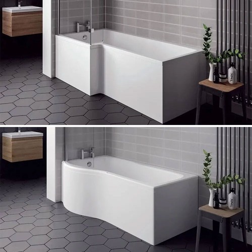 Nuie 1700mm shower baths - shower, front