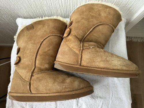 Brown emu sheepskin boots - brown,