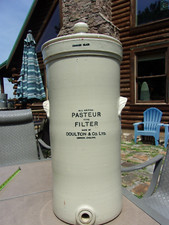 Antique Doulton & Co.  Stoneware Water Filter London Dispenser w Lid 24" tall