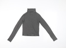 ZARA Women Black Striped Slim