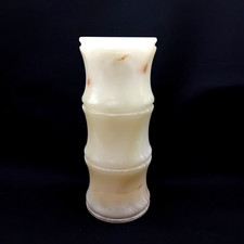 ONYX VASE Carved White Afghan Jade Bamboo Shaped Vase 25cm