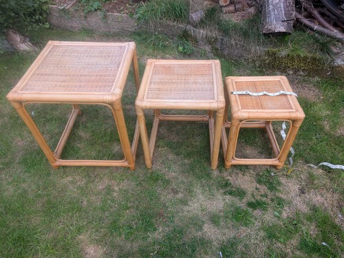 Vintage nest tables bamboo - vintage,
