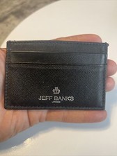 Jeff Banks London Wallet Gentlemans Black Leather Cardholder Id Wallet