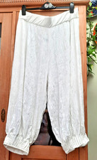 HEBBEDING WHITE HAREM CRINKLE TROUSERS PLEATED HEMS UK 16 18 VGC LAGENLOOK
