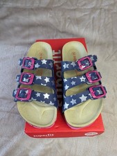 Superfit Girls Fussbettpantoffel Sandals Stars Open Back Blue/Pink UK 11.5 EU 30