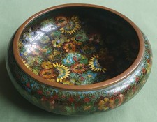 Chinese Cloisonné Bowl depicting many Flowers