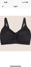 EX M&S BRA NON WIRED NON PADDED TOTAL SUPPORT FULL CUP SIZE 38D COLOUR Black