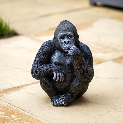 Black gorilla garden - garden, statue